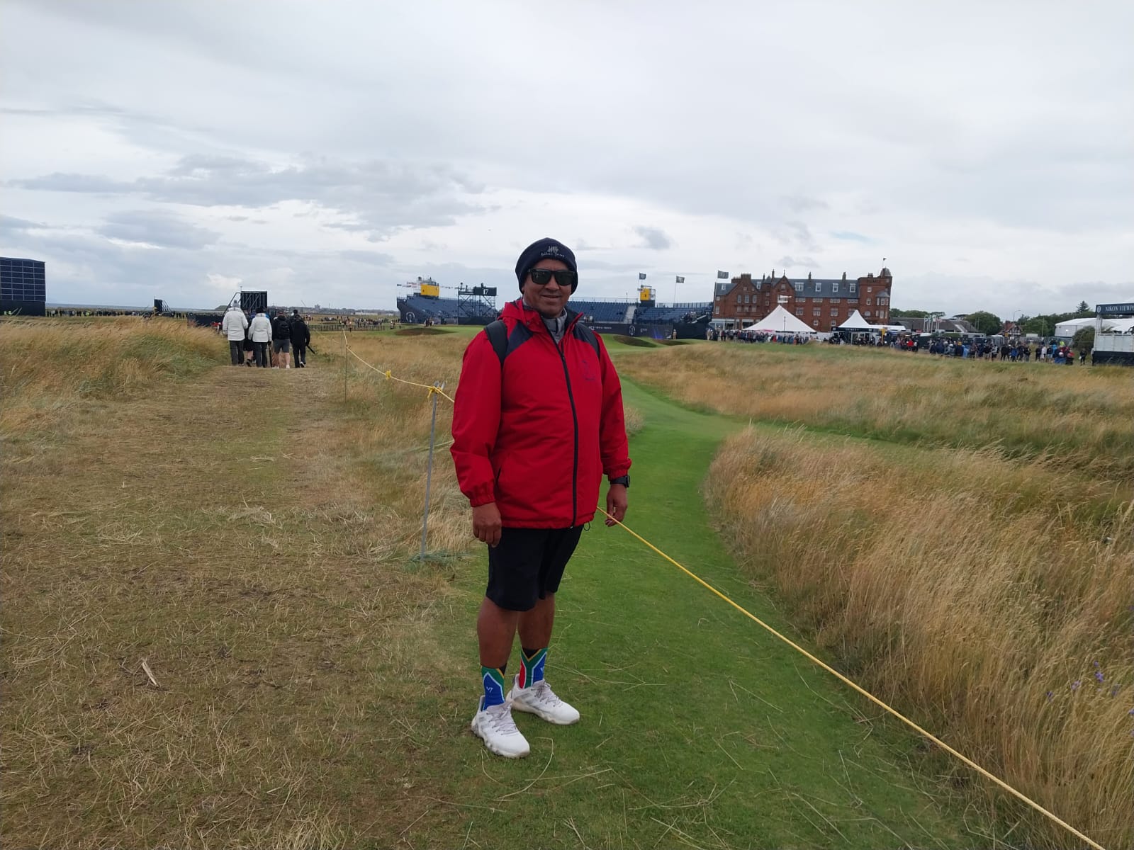 Brian Felix walking the course at Royal Troon during the British Open
