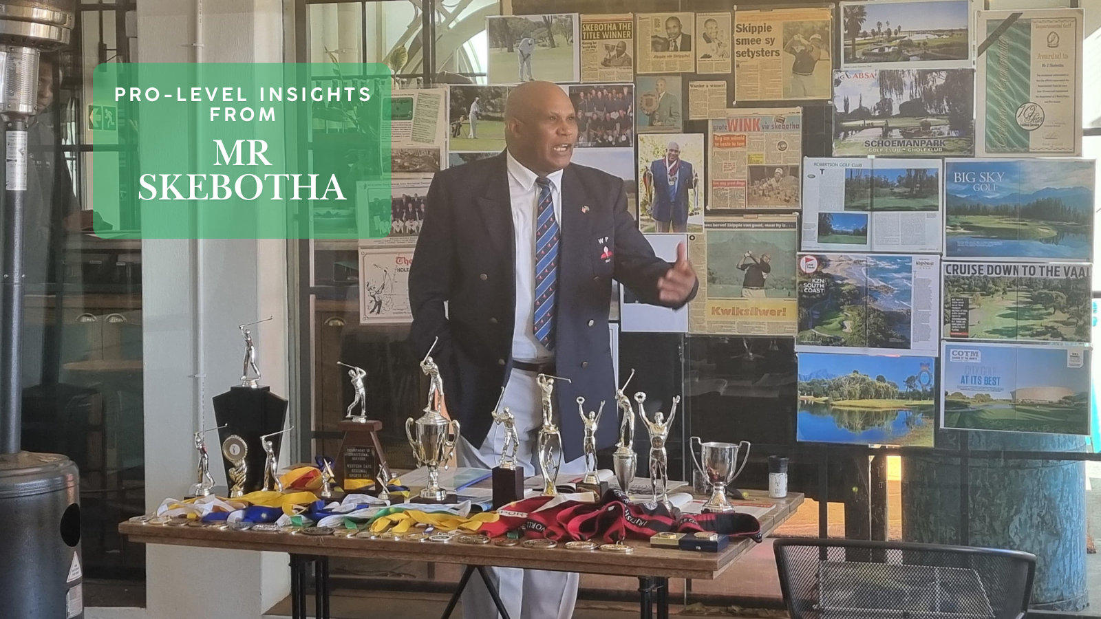 Mr. Skebotha speaking to Hillwood Golf Academy students at the Block House